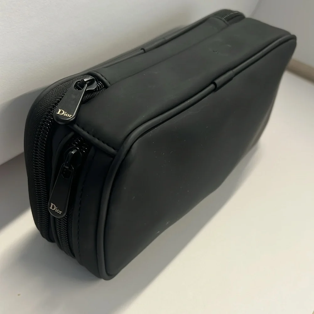 Christian Dior Large Double Zip Compartment Make Up Clutch Bag